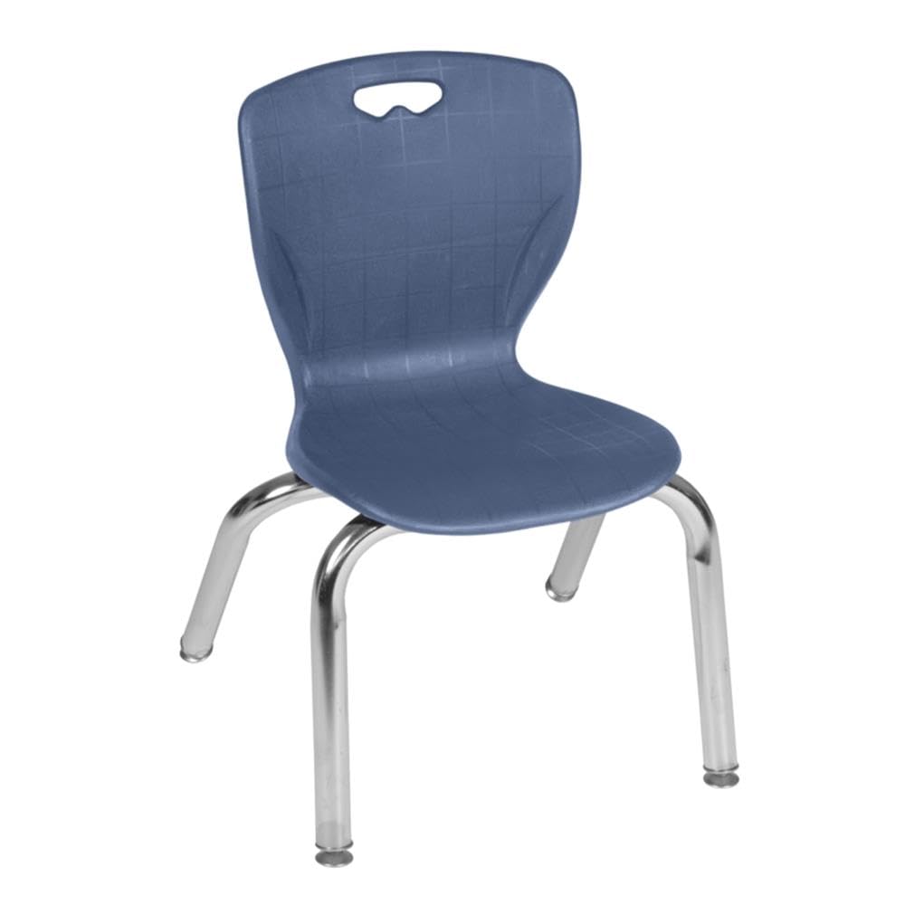 36" Square Mobile Table with 4 Navy Blue Stackable Chairs Z599069