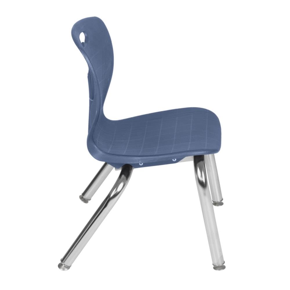 36" Square Mobile Table with 4 Navy Blue Stackable Chairs Z599069