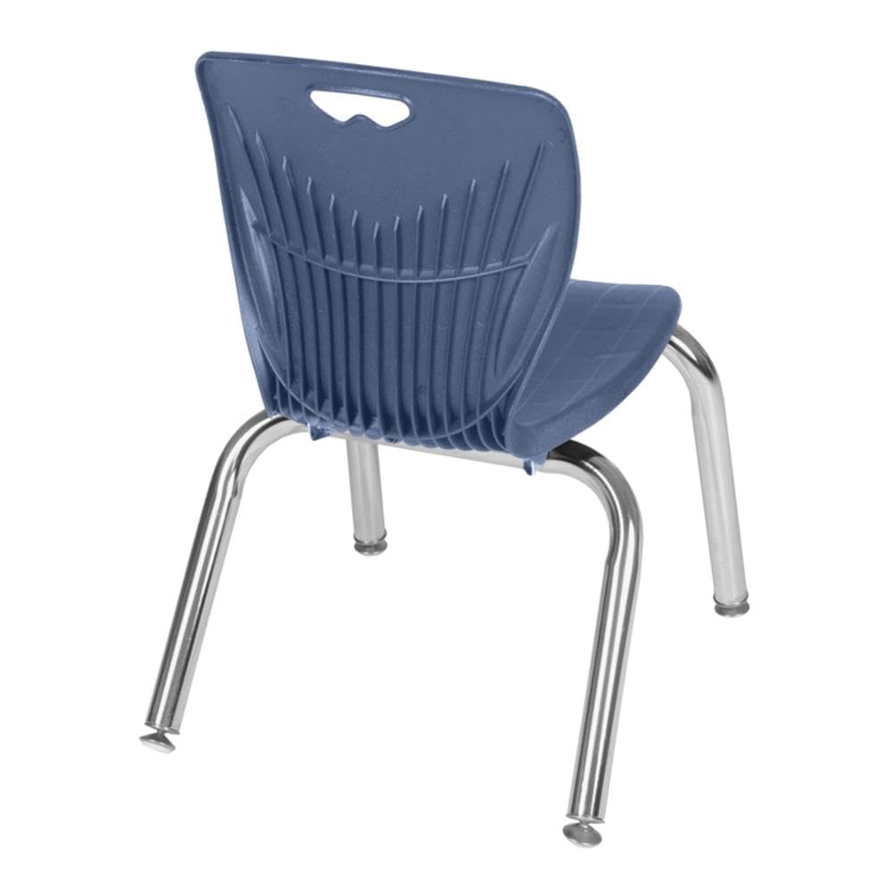 36" Square Mobile Table with 4 Navy Blue Stackable Chairs Z599069