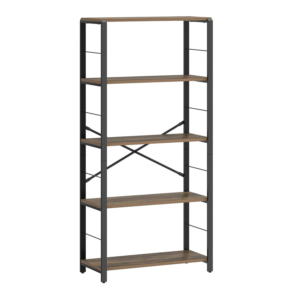 5 Tier Wood and Metal Bookshelf I502