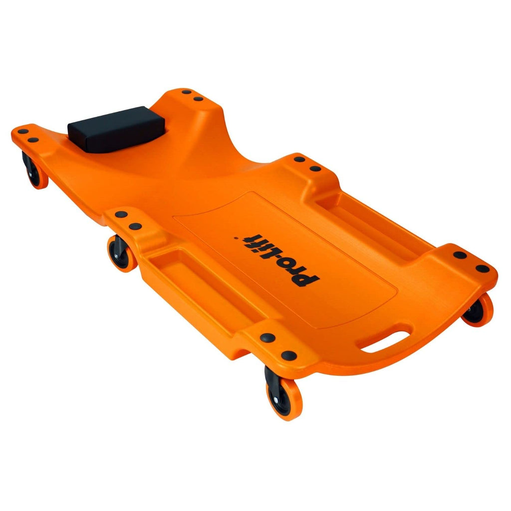 40 Inch Plastic Mechanic Creeper with Padded Headrest Orange D117