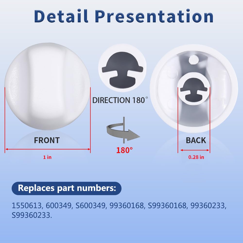 White Range Hood Knob 2Pcs Y291