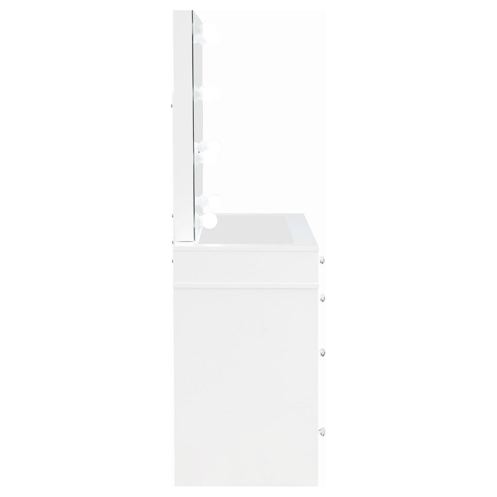 White Velvet 9-Drawer Vanity Table Set P884400
