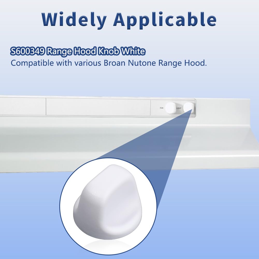 White Range Hood Knob 2Pcs Y291