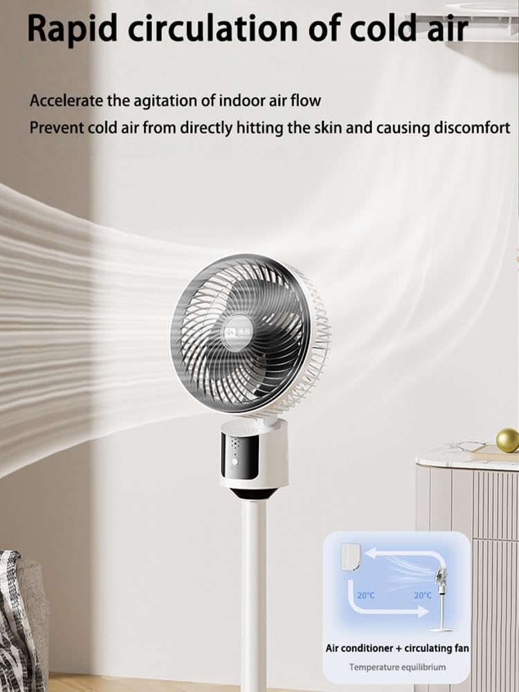 Standing Fan with Remote, 90° Oscillating, 3 Speeds, Adjustable Height L697