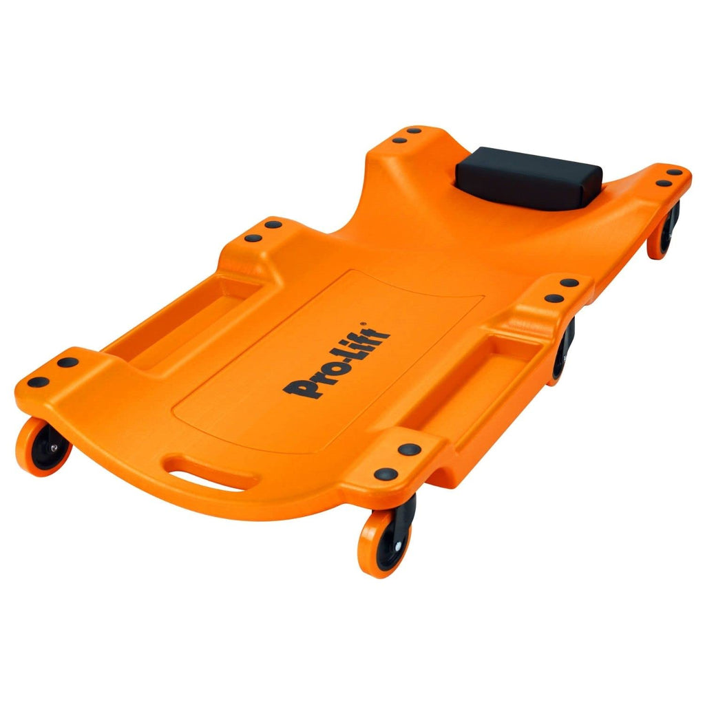 40 Inch Plastic Mechanic Creeper with Padded Headrest Orange D117