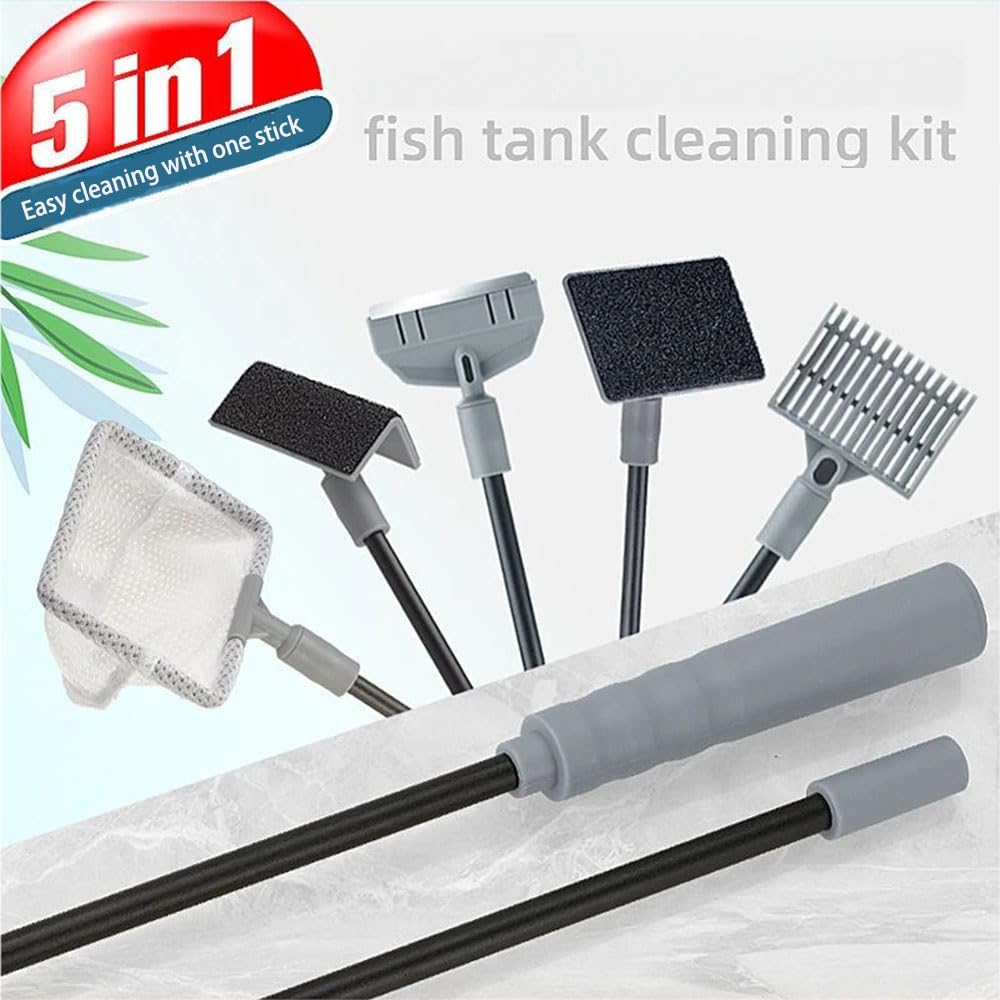 5 in 1 Aquarium Cleaning Tool Kit with Extension Handle X752