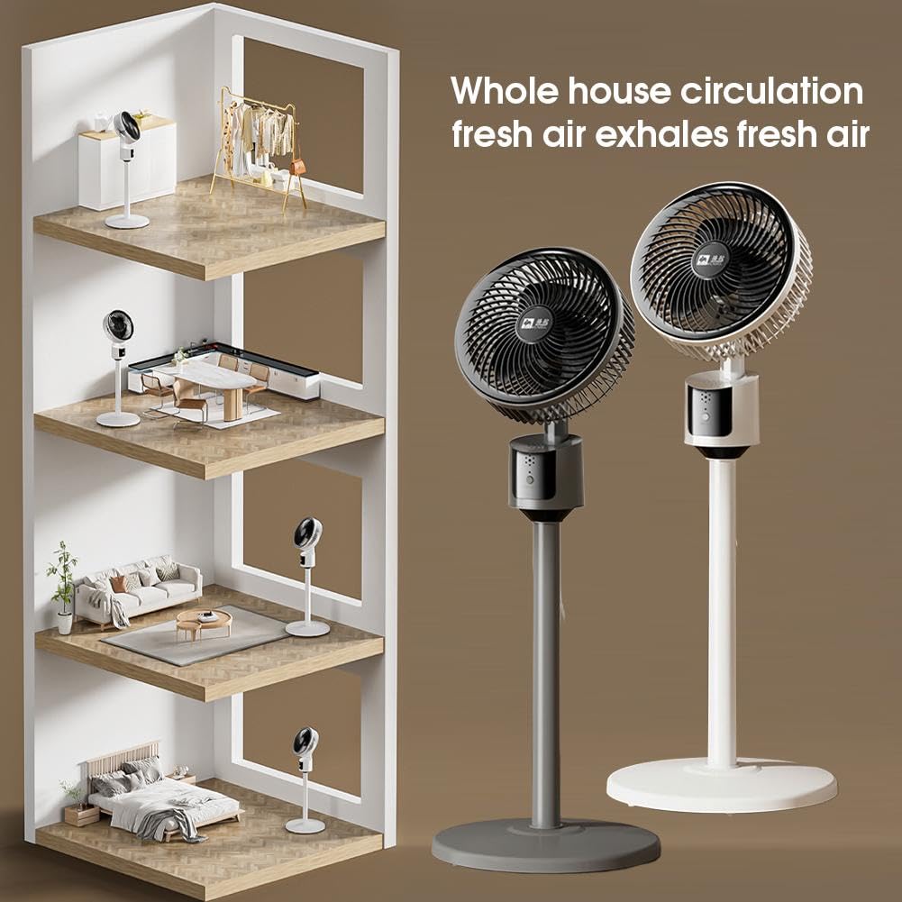 Standing Fan with Remote, 90° Oscillating, 3 Speeds, Adjustable Height L697