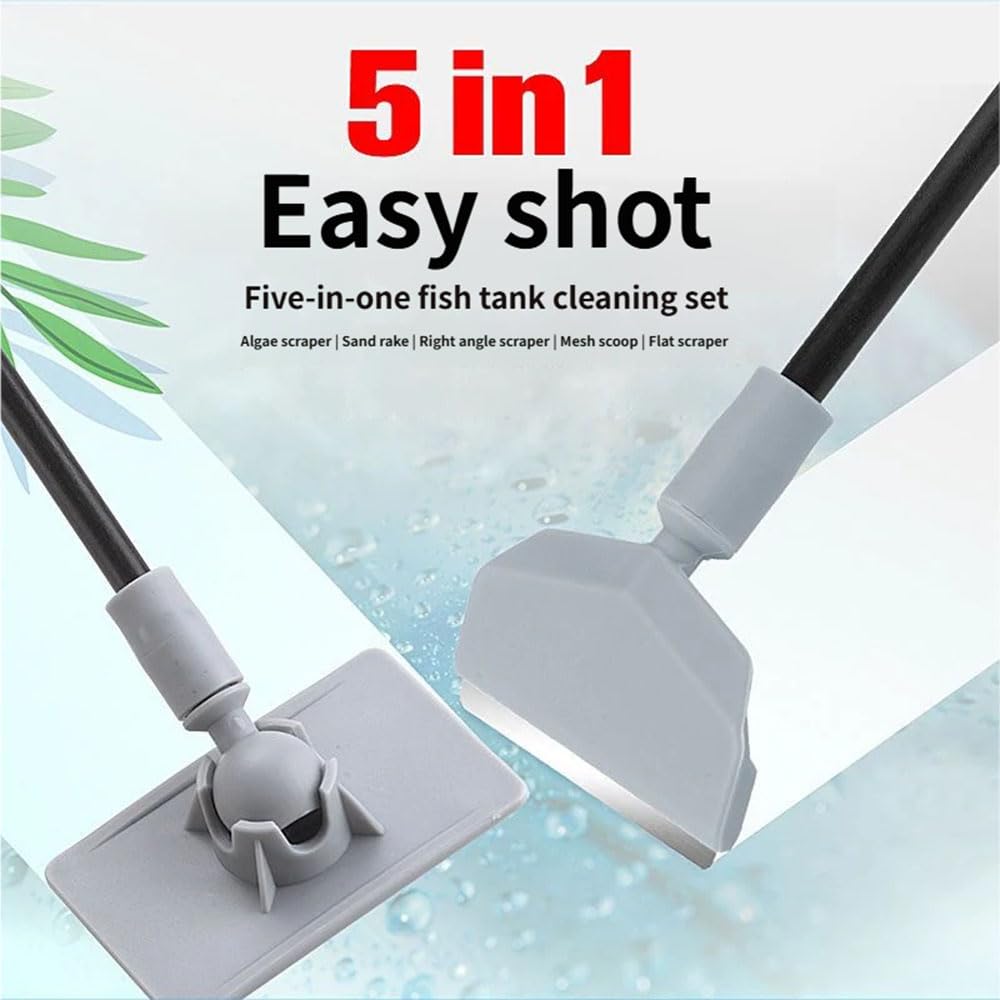 5 in 1 Aquarium Cleaning Tool Kit with Extension Handle X752