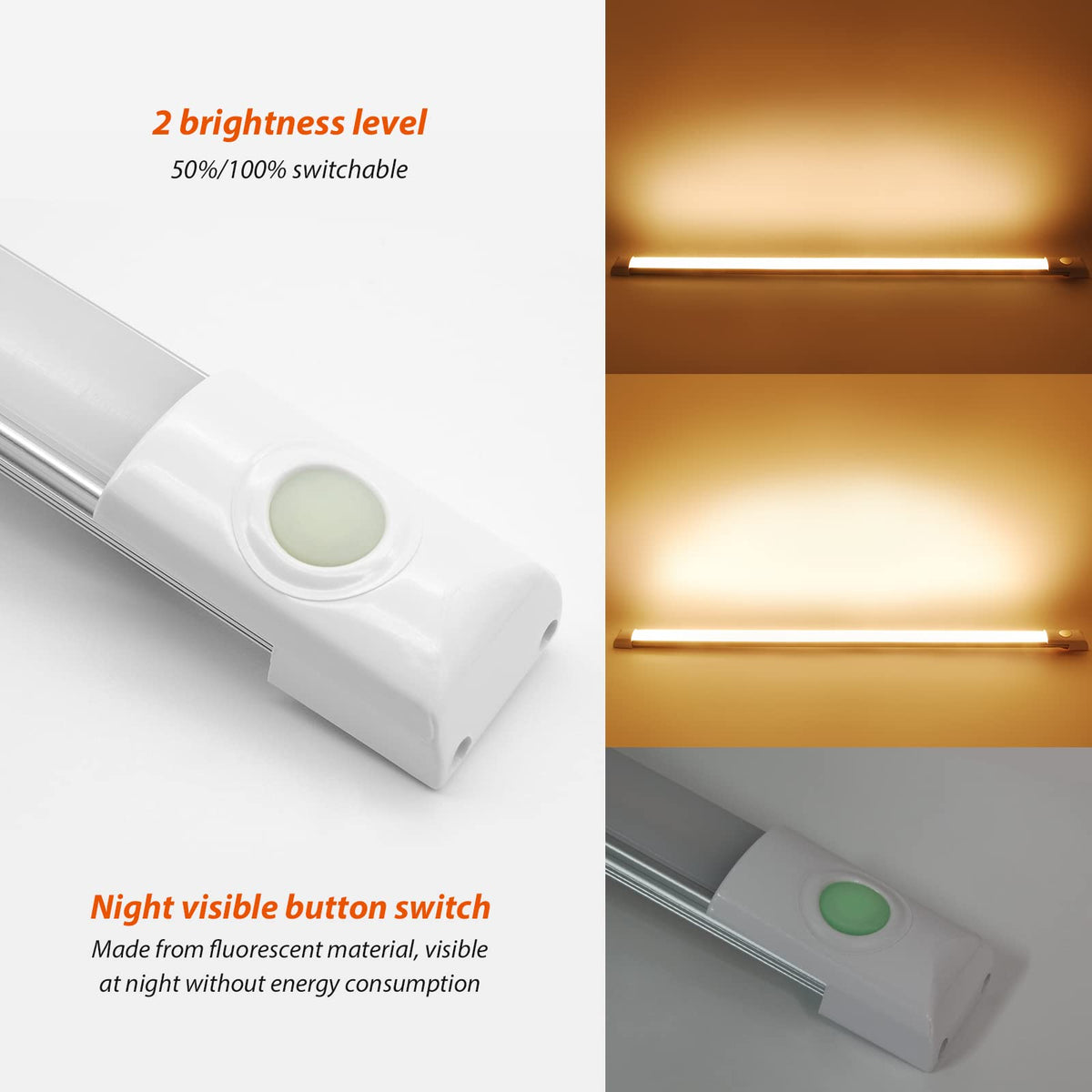12volt DC LED Under Cabinet Strip Light, Warm White, with Switch, 23.6 inch W944