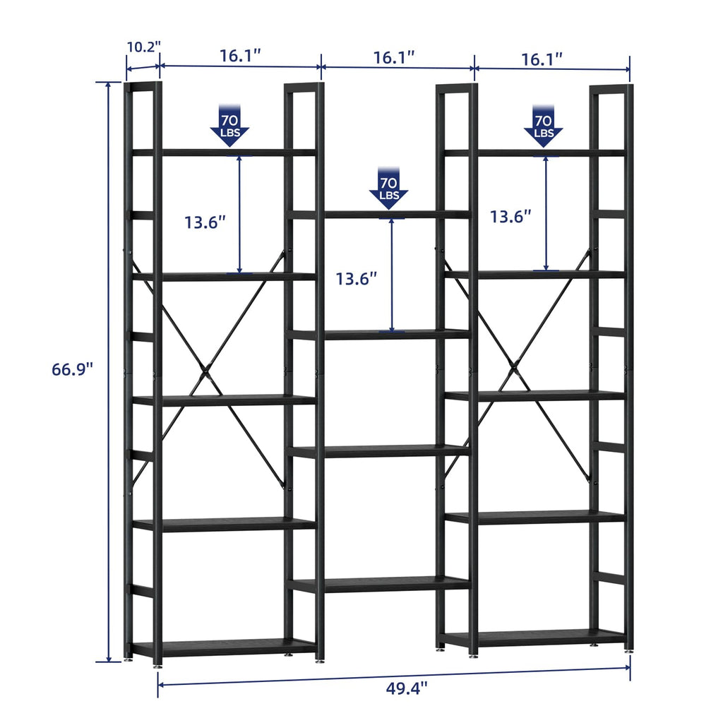 Black 5 Tier Bookshelf Y368