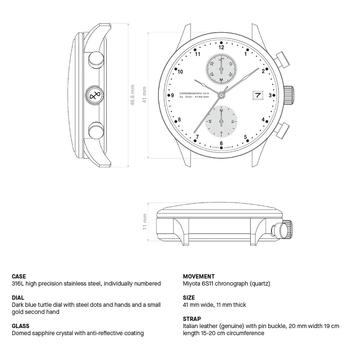 Mens Stainless Steel Analog Waterproof Watch M5791