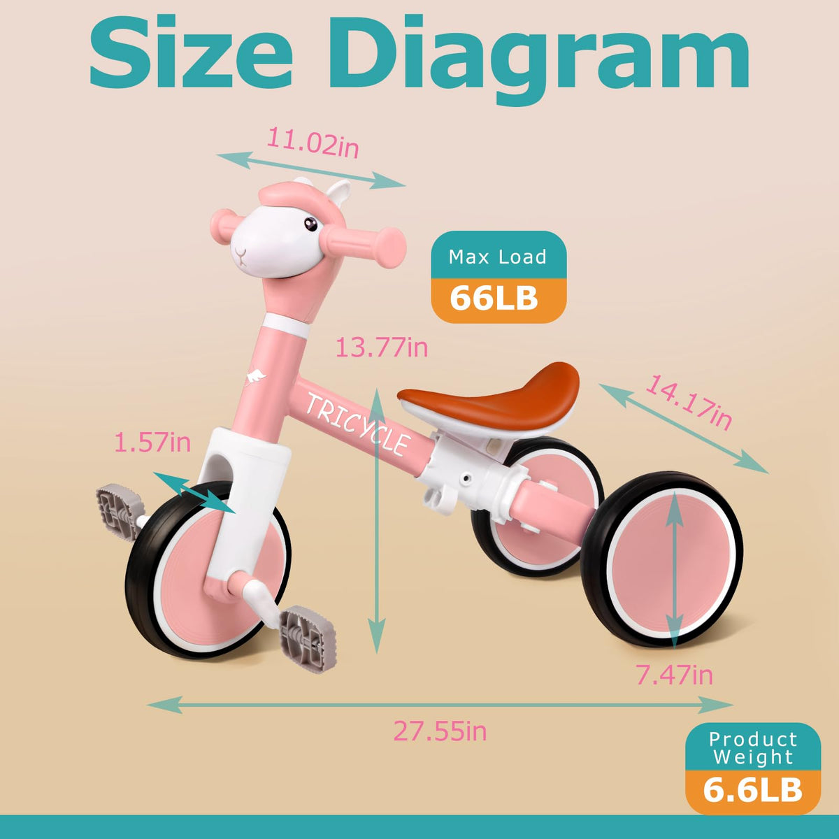 4-in-1 Kids Tricycle with Light & Music V5519