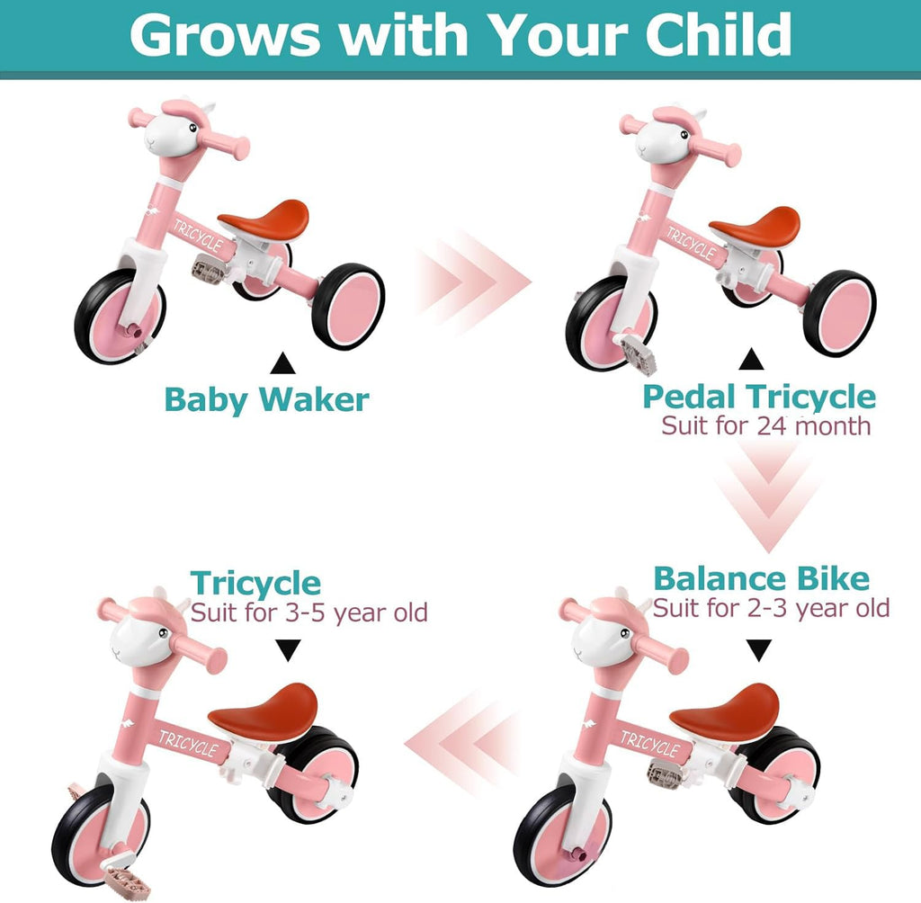 4-in-1 Kids Tricycle with Light & Music V5519