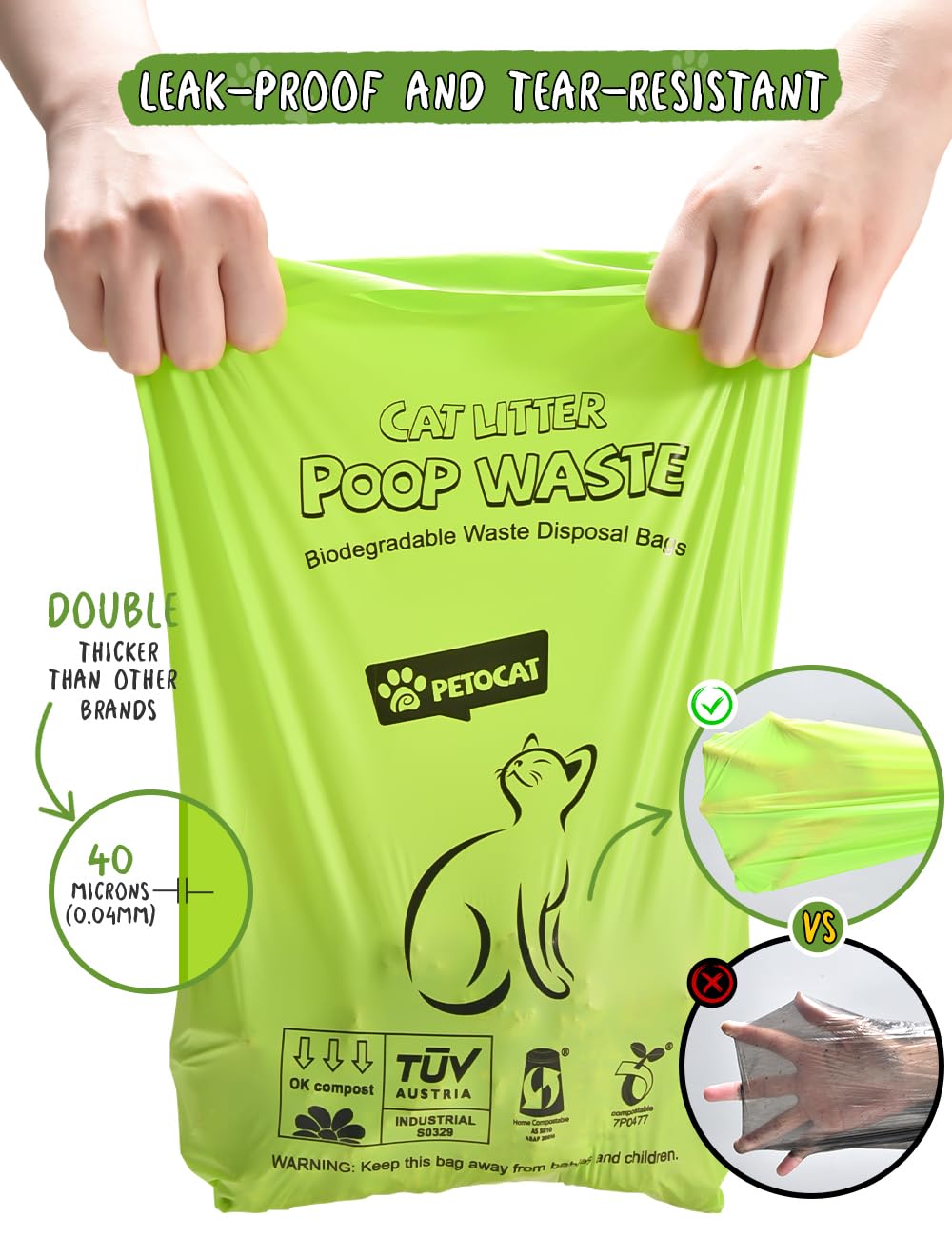 Biodegradable Unscented Cat Litter Bags 100 Count X521262