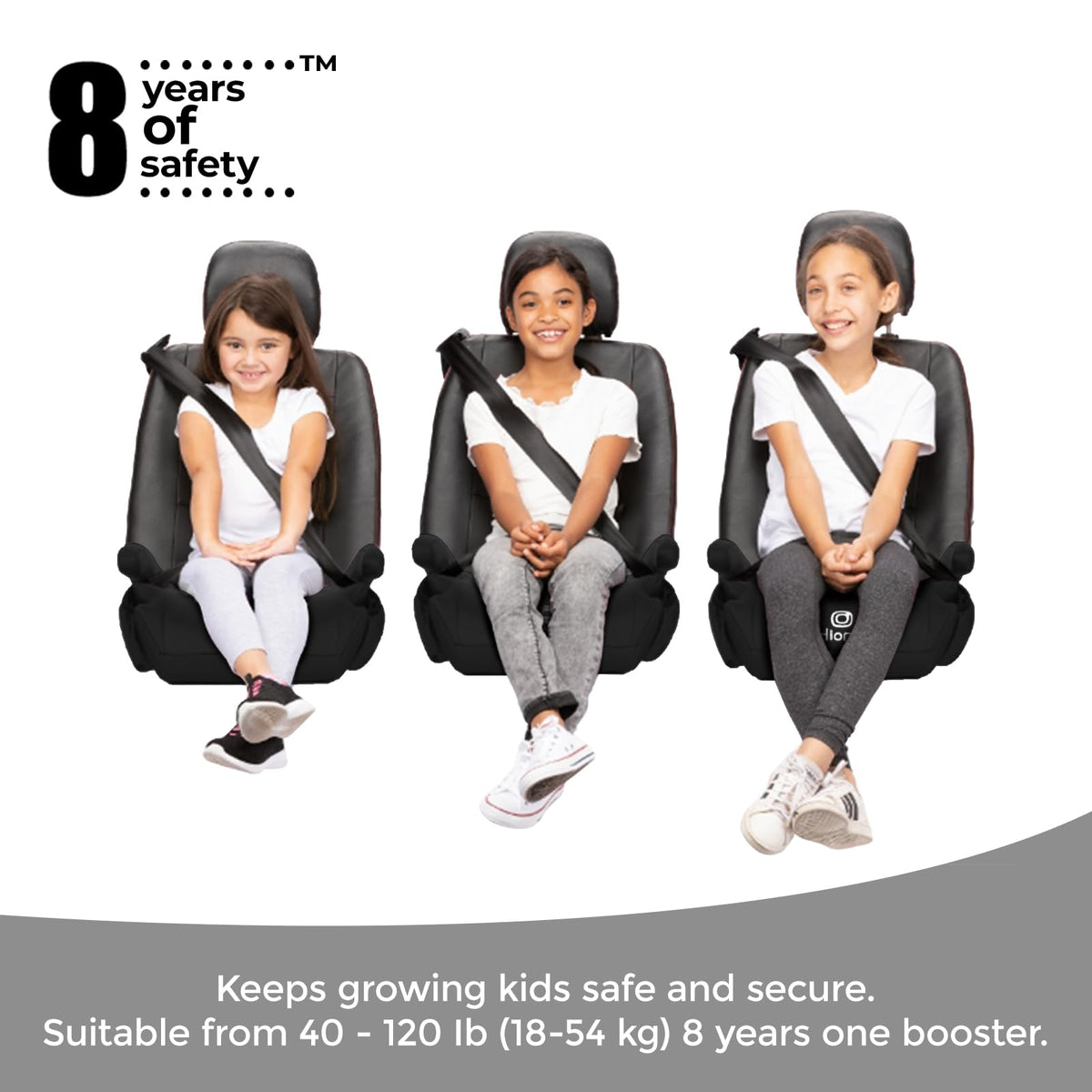 Black Backless Booster Car Seats, Pack of 2 E54284