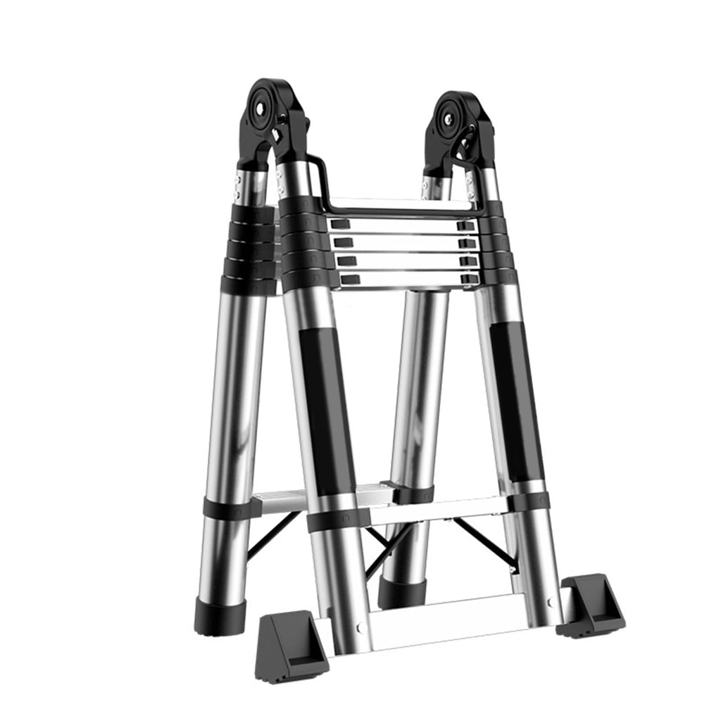 Telescoping Ladder with Locking Mechanism, Heavy Duty Aluminum 330 lbs J957505