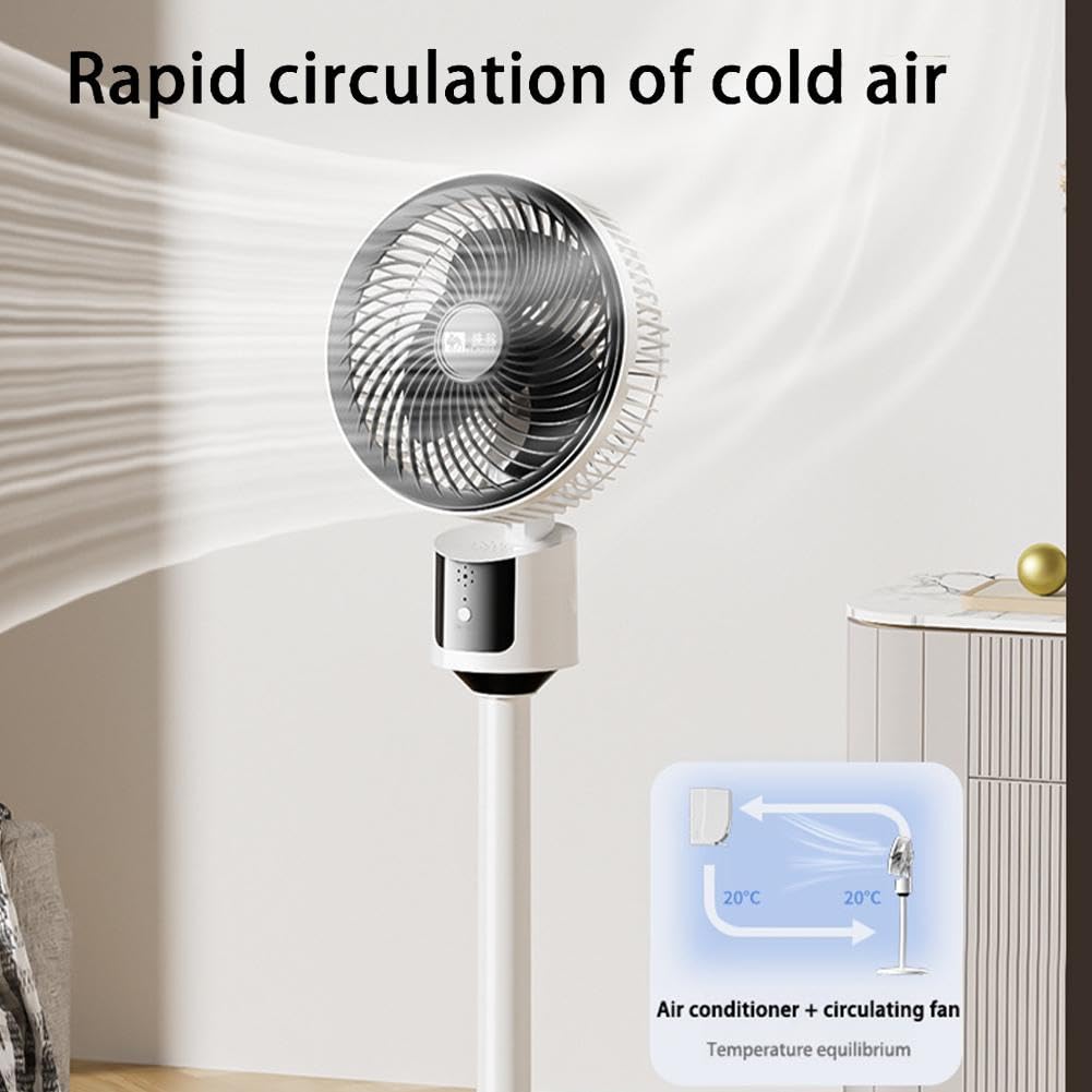 Standing Fan with Remote, 90° Oscillating, 3 Speeds, Adjustable Height L697