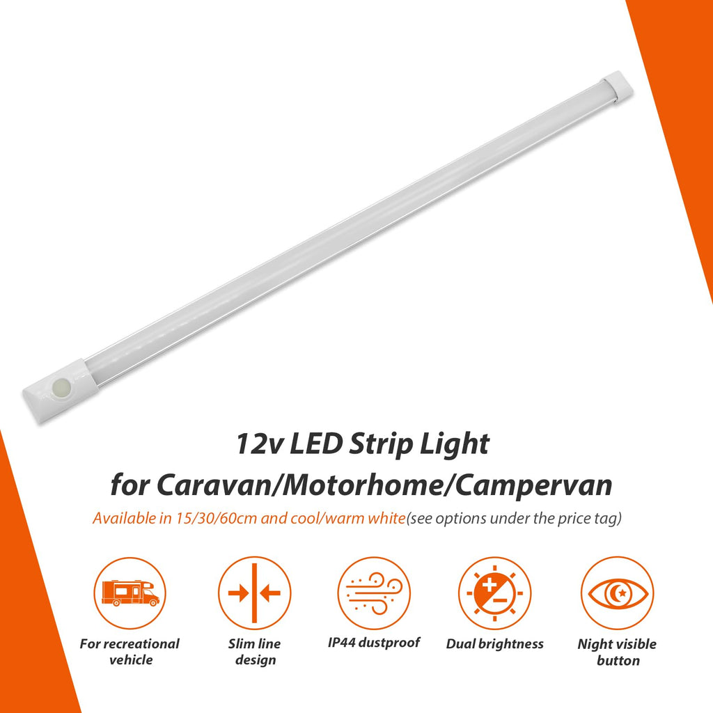 12volt DC LED Under Cabinet Strip Light, Warm White, with Switch, 23.6 inch W944