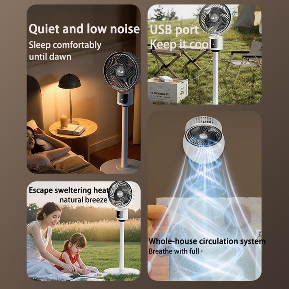 Standing Fan with Remote, 90° Oscillating, 3 Speeds, Adjustable Height L697