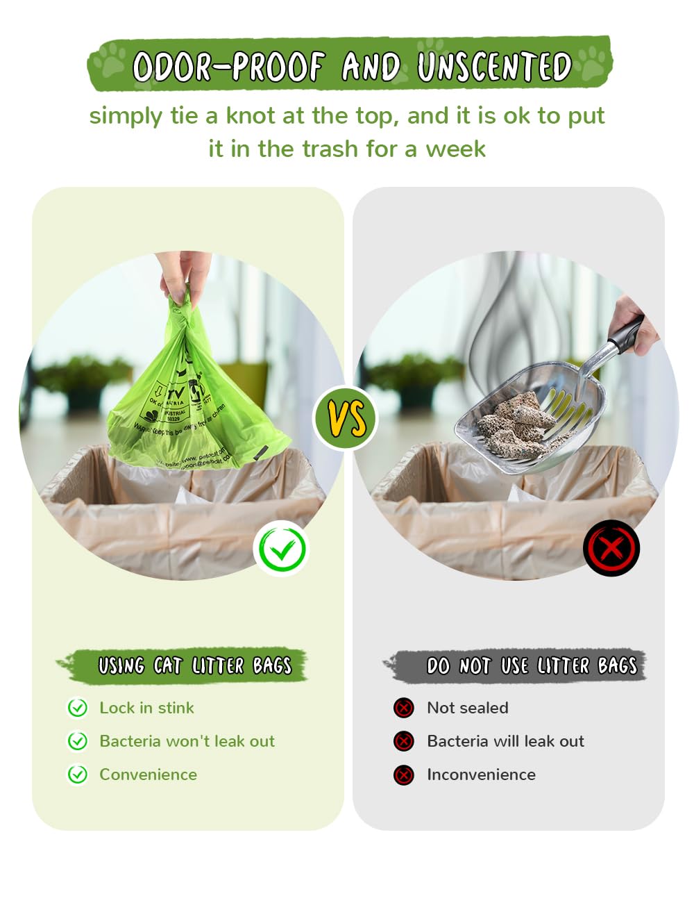 Biodegradable Unscented Cat Litter Bags 100 Count X521262