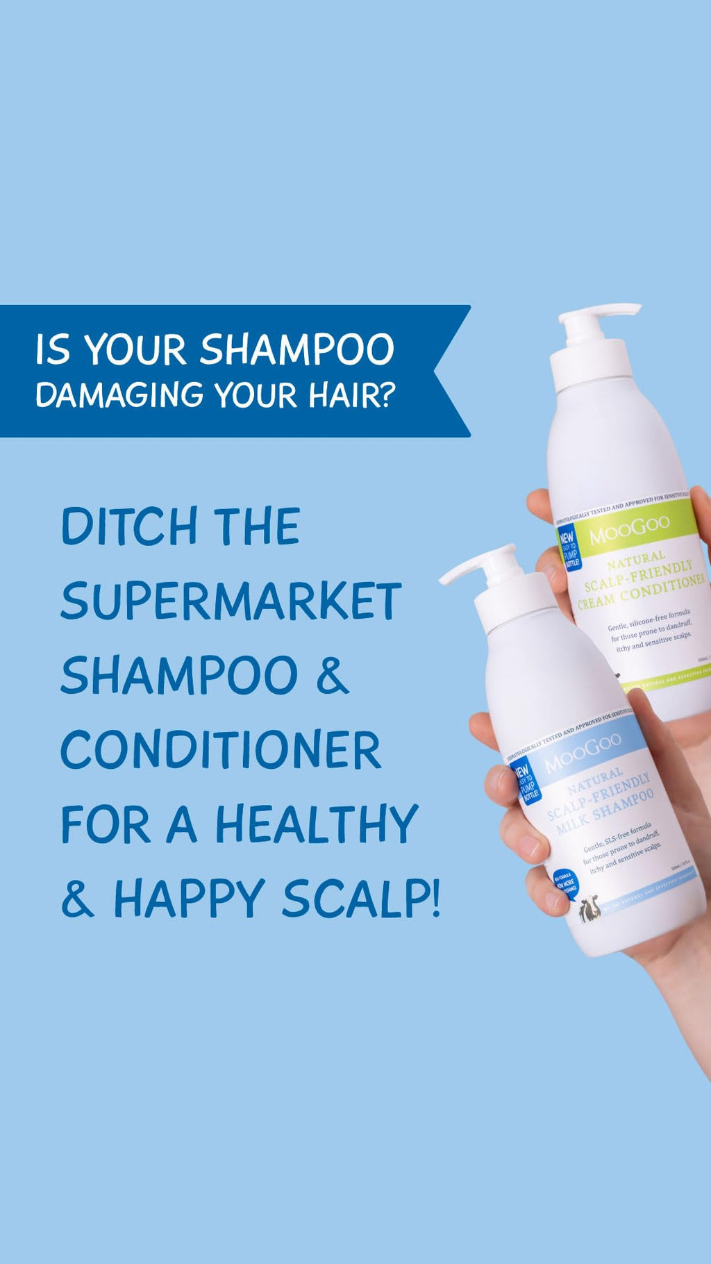 Natural Milk Shampoo & Cream Conditioner Pack - Sulphate-Free, Silicone-Free, Paraben-Free - 2x 16.9 fl oz Z629350