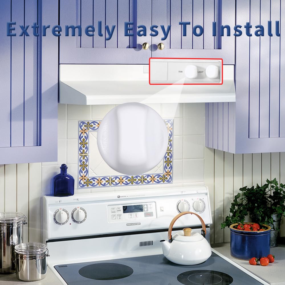 White Range Hood Knob 2Pcs Y291