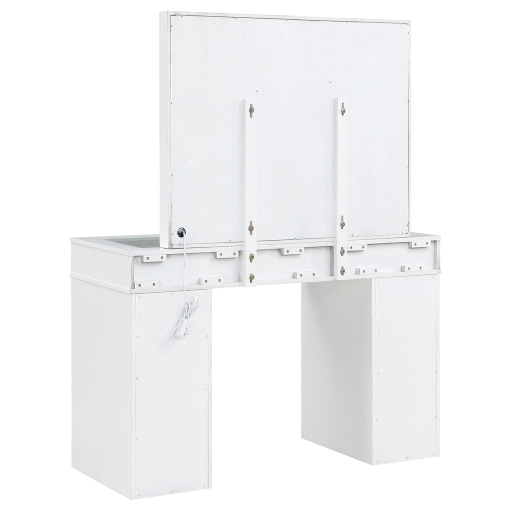 White Velvet 9-Drawer Vanity Table Set P884400