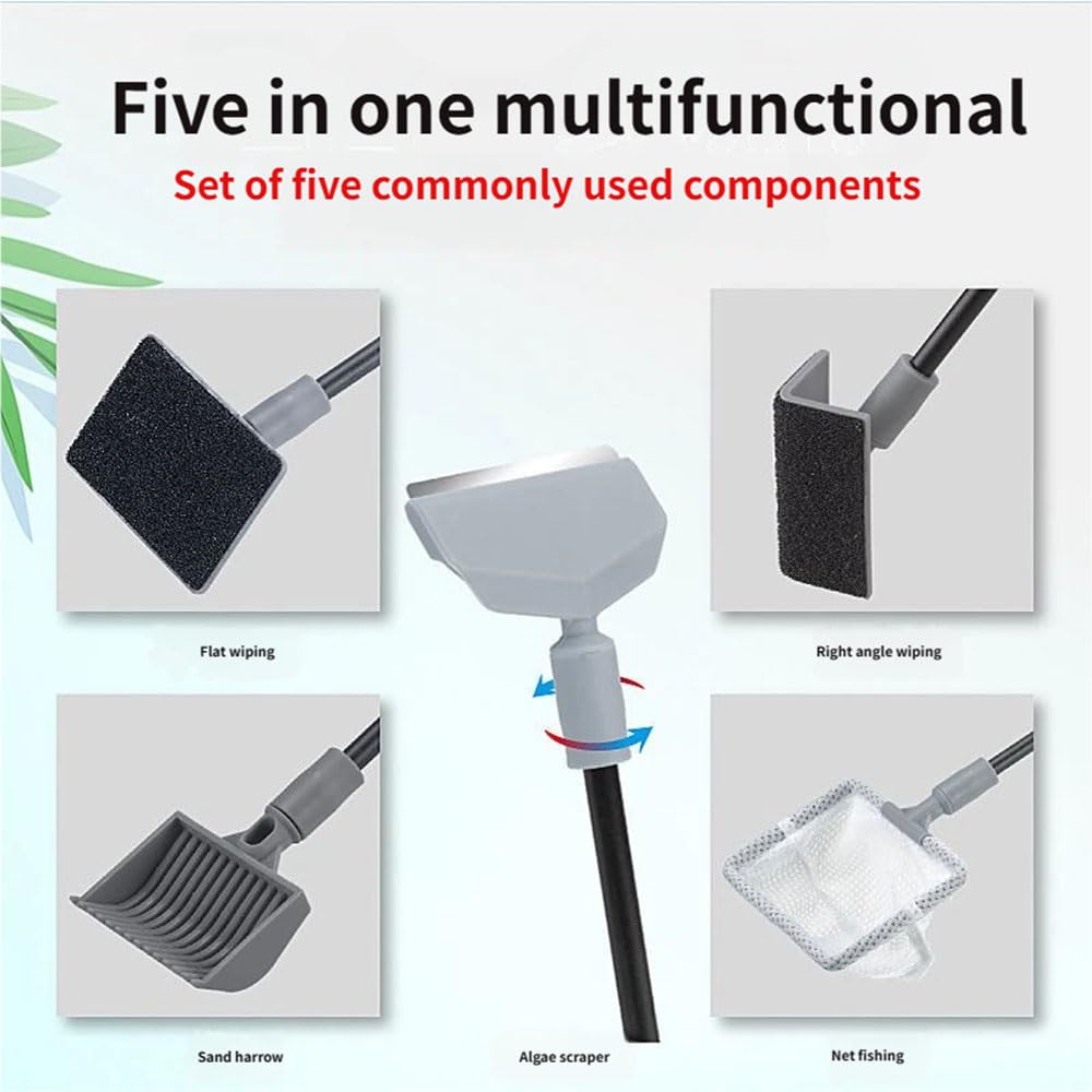 5 in 1 Aquarium Cleaning Tool Kit with Extension Handle X752