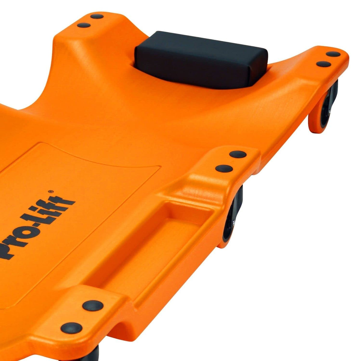 40 Inch Plastic Mechanic Creeper with Padded Headrest Orange D117