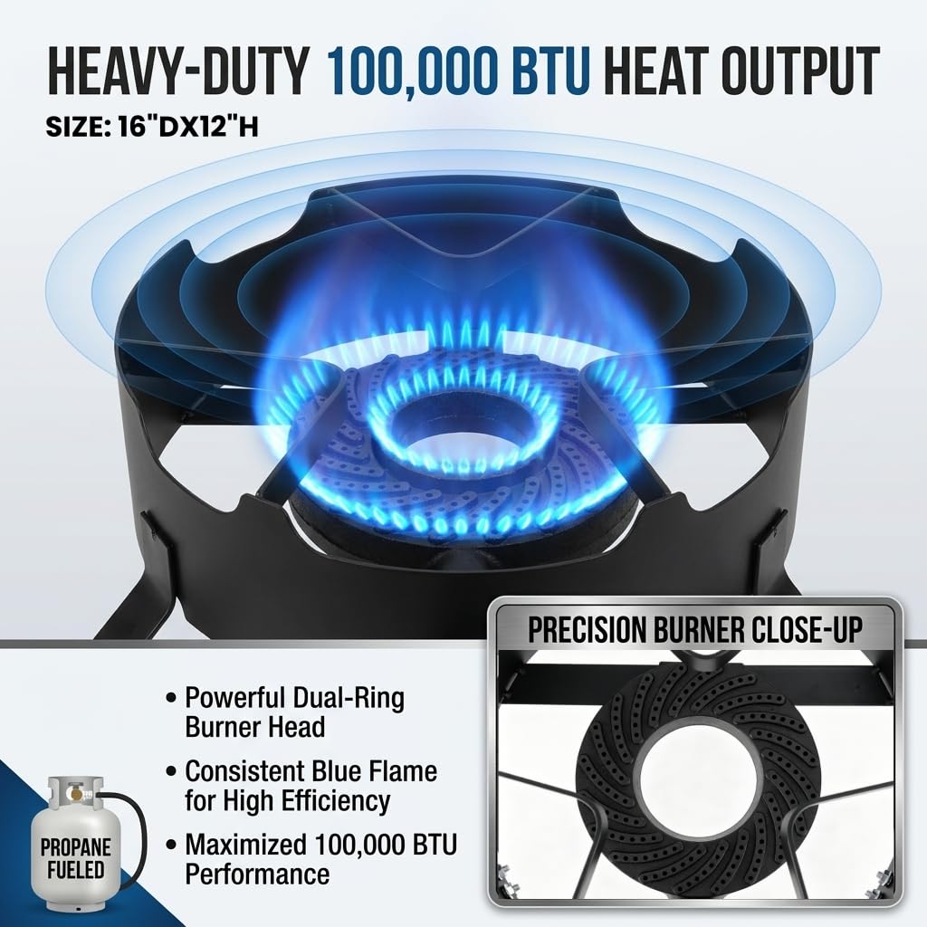 40QT Seafood Boil Pot with Propane Burner Set U49253