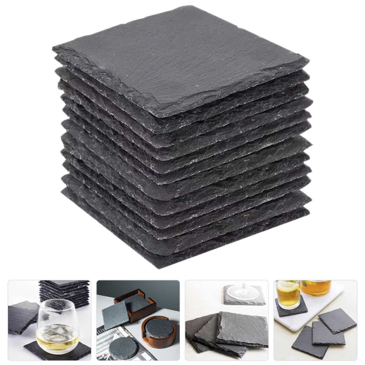 12pcs Natural Stone Cup Coaster U46656