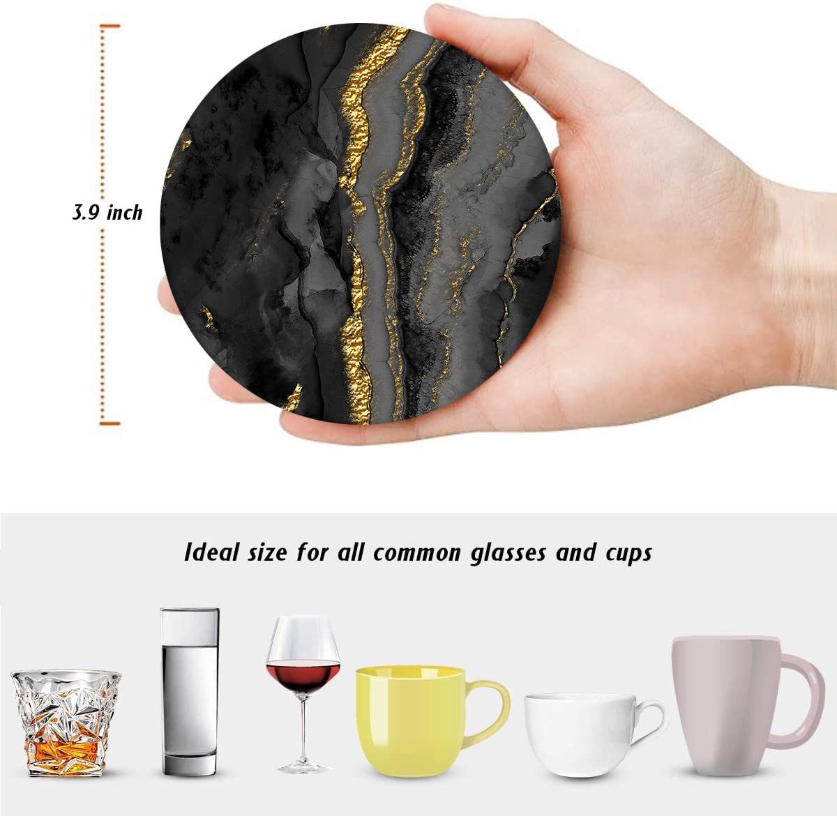 Set of 6 Ceramic Stone Coasters I2240