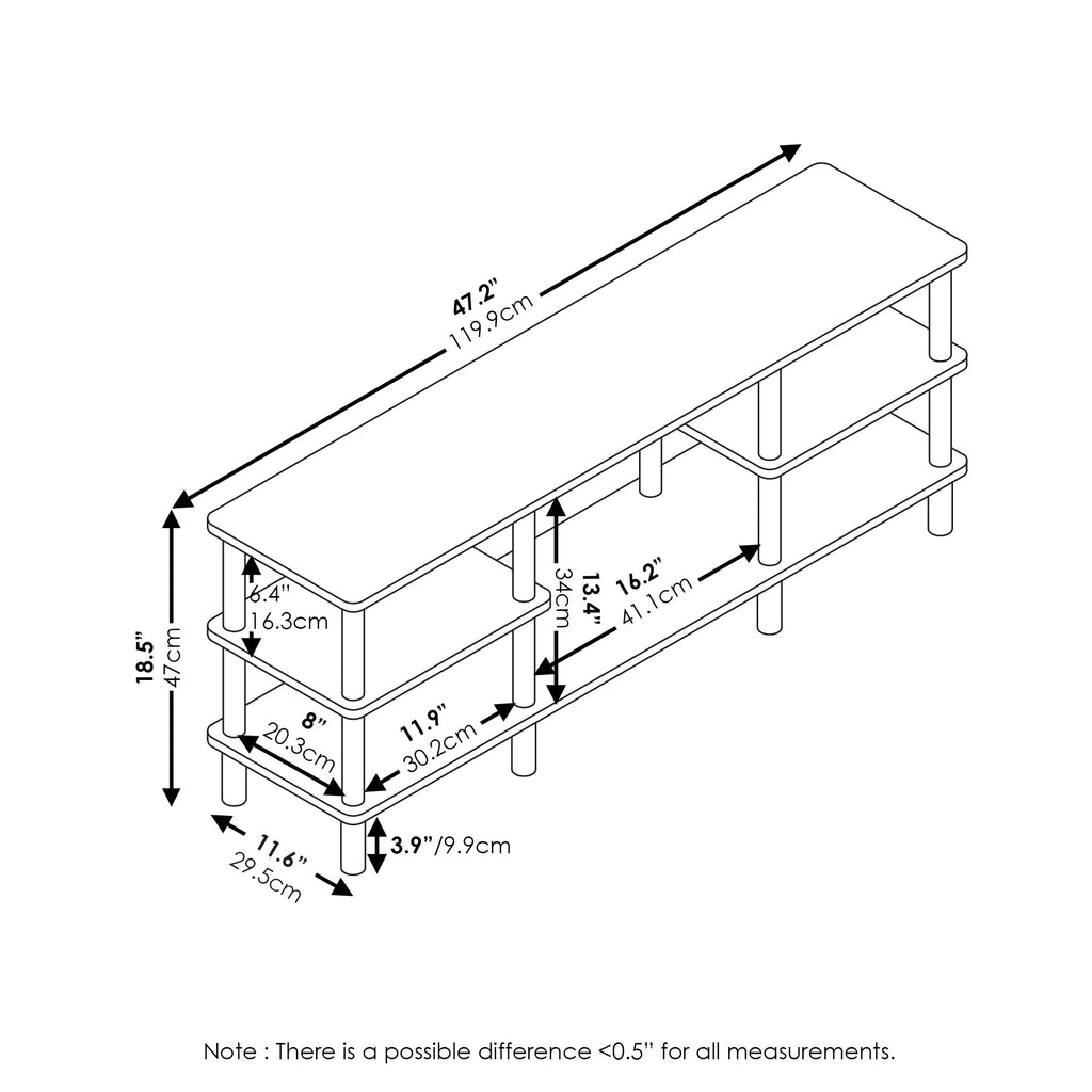 Espresso 3-Tier Open Shelf TV Stand U60758
