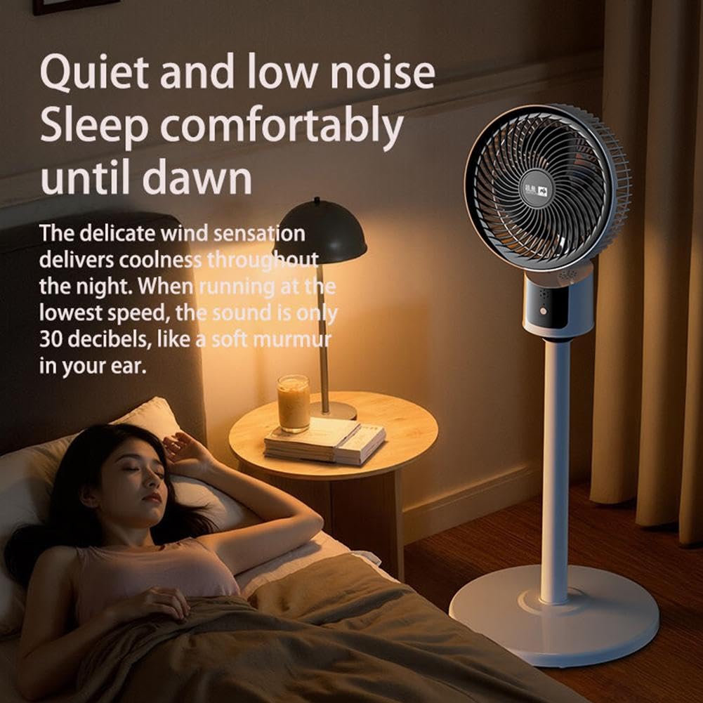 Standing Fan with Remote, 90° Oscillating, 3 Speeds, Adjustable Height L697