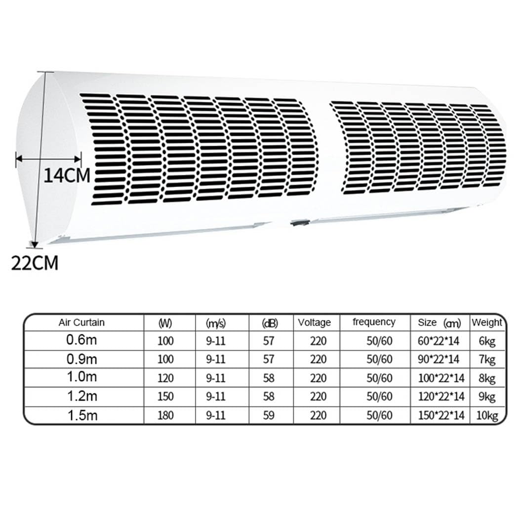 Over Door Air Curtain 60cm 2 Wind Speeds Remote Control U7264