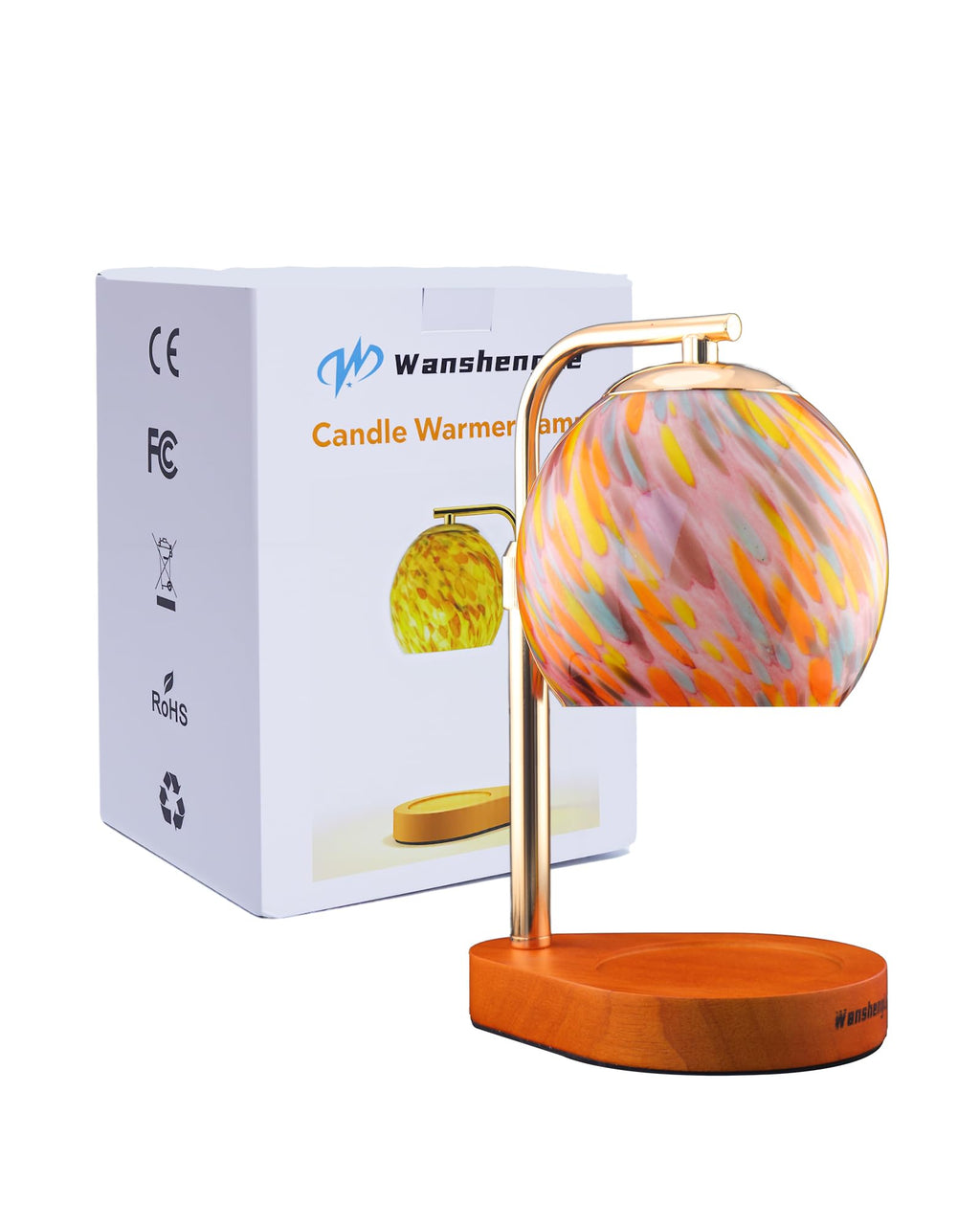 Stained Glass Candle Warmer Lamp with Adjustable Height K66544