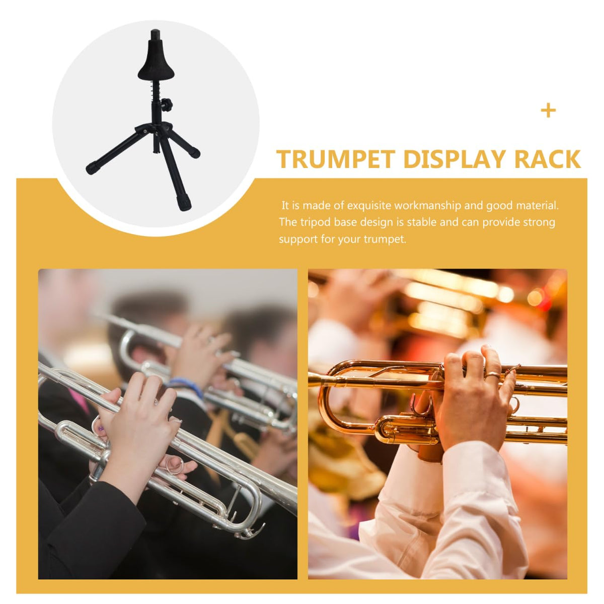 Portable Folding Trumpet Stand with Tripod Base W183