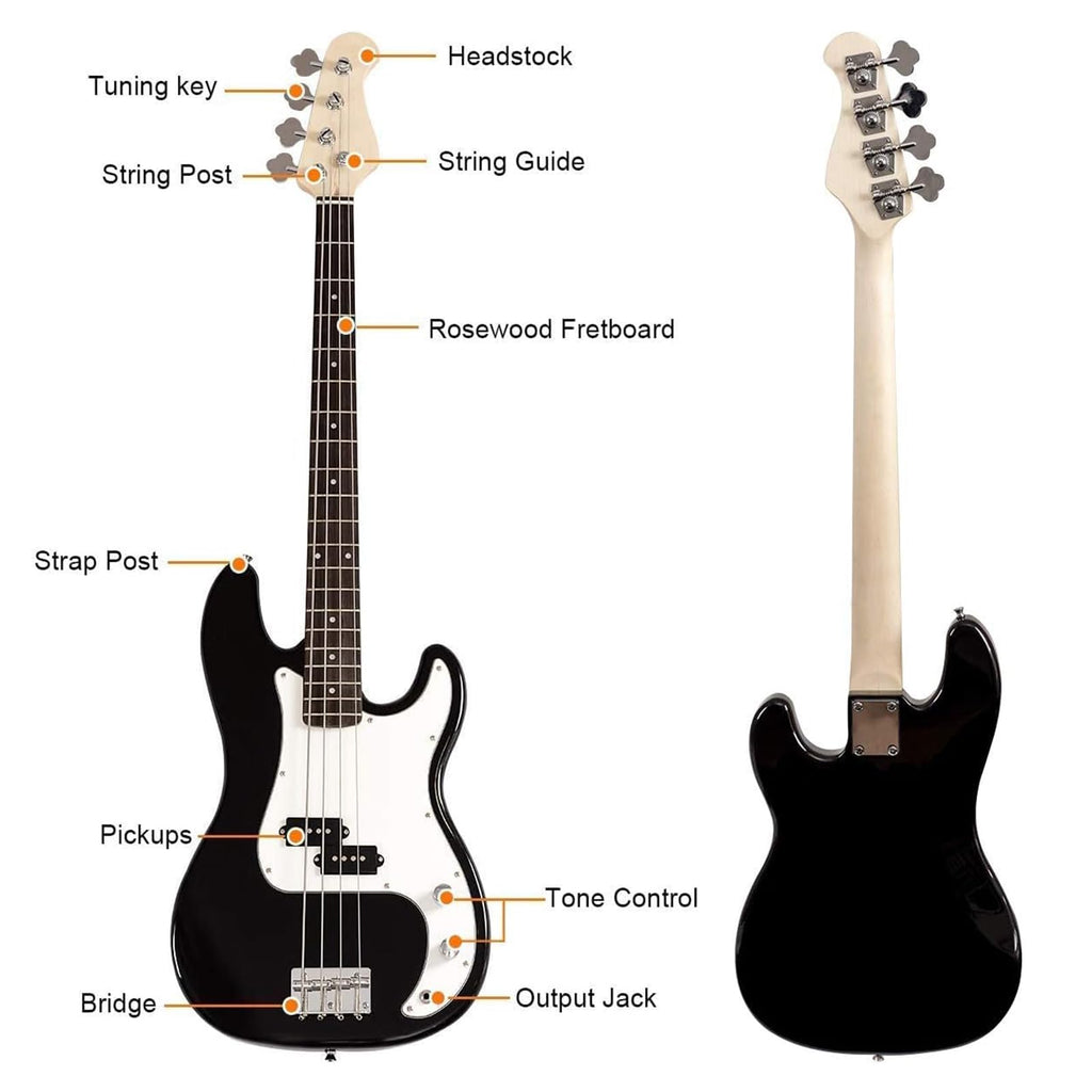Full Size 4 String Electric Bass Guitar with Bag S87229