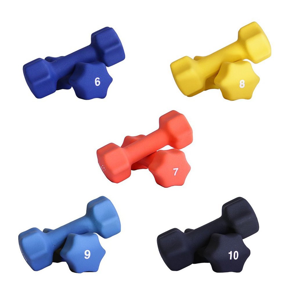 Neoprene Dumbbell Set with White Vertical Dumbbell Rack Y151059