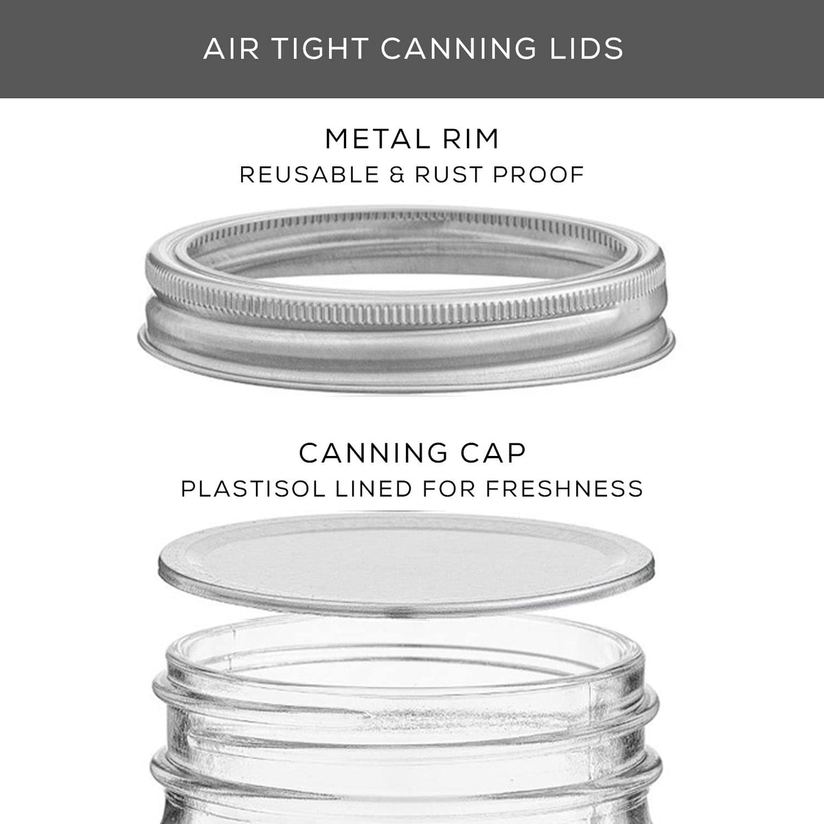 16 Oz 6-Pack Regular Mouth Glass Mason Jars with Lids S28667