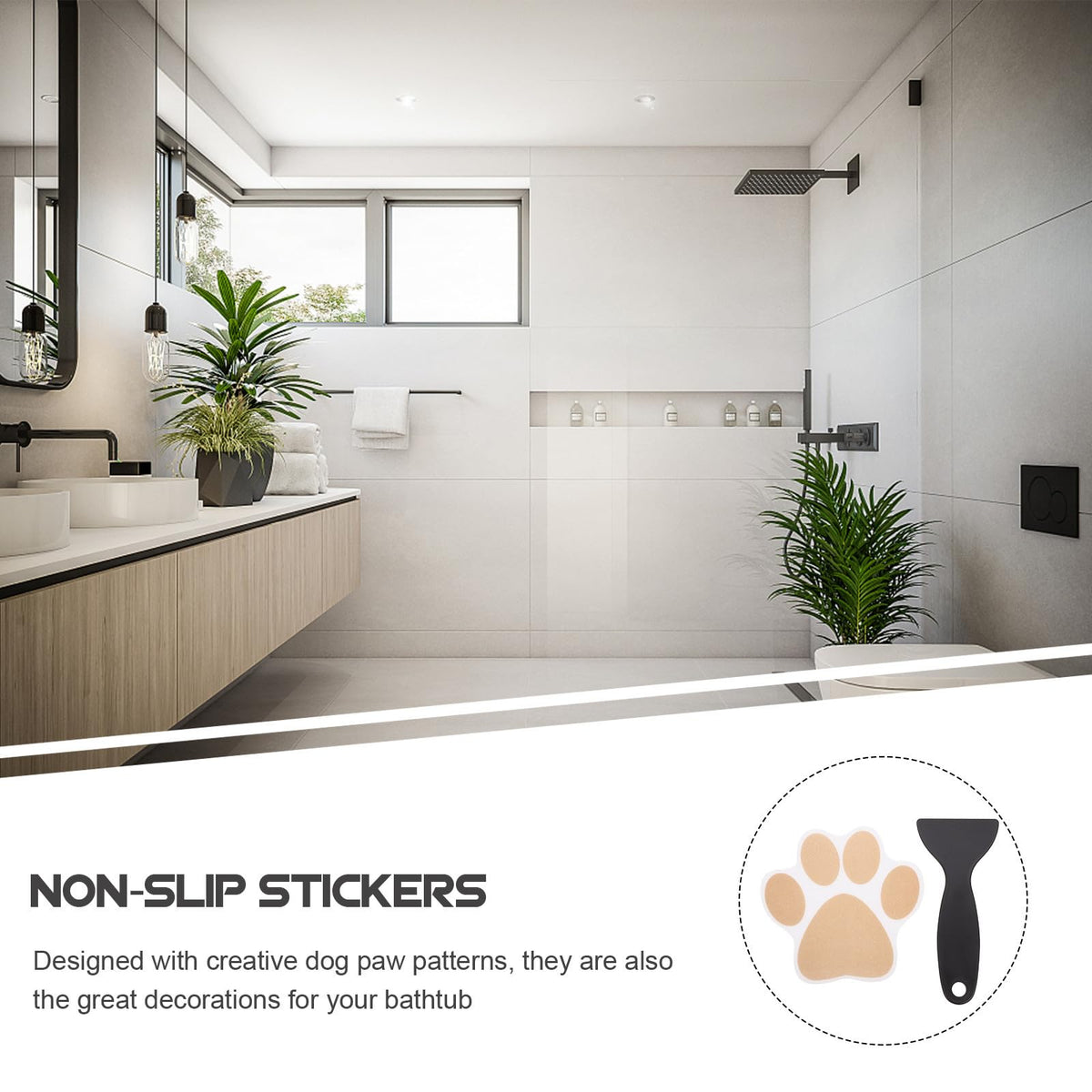PEVA Anti Slip Bathtub Stickers with Dog Paw Patterns Y999741