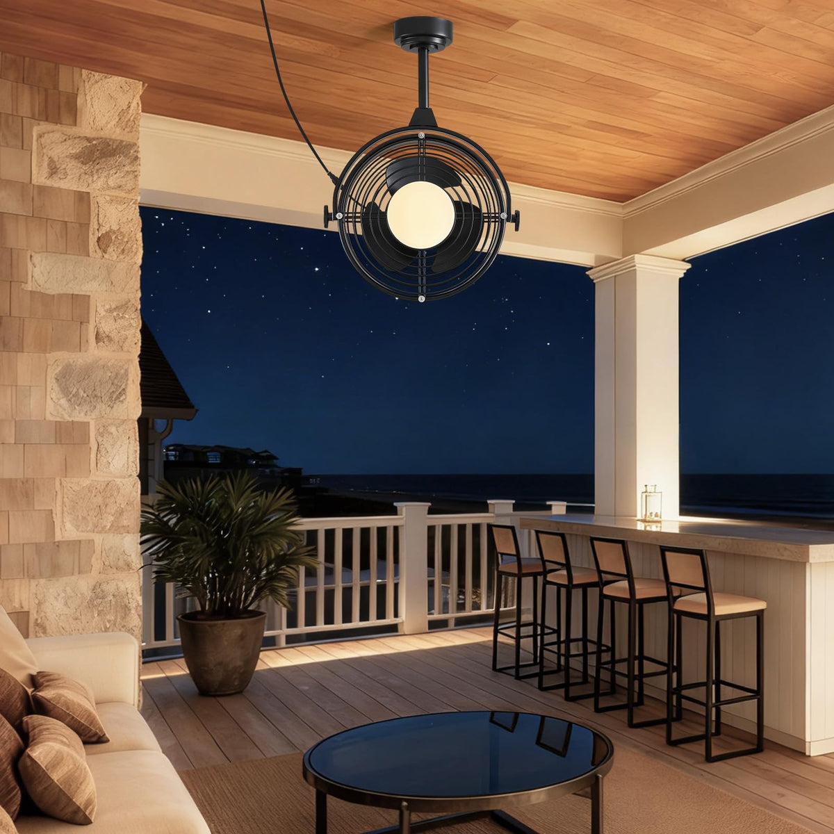 20" Outdoor Ceiling Fan with Lights R7982