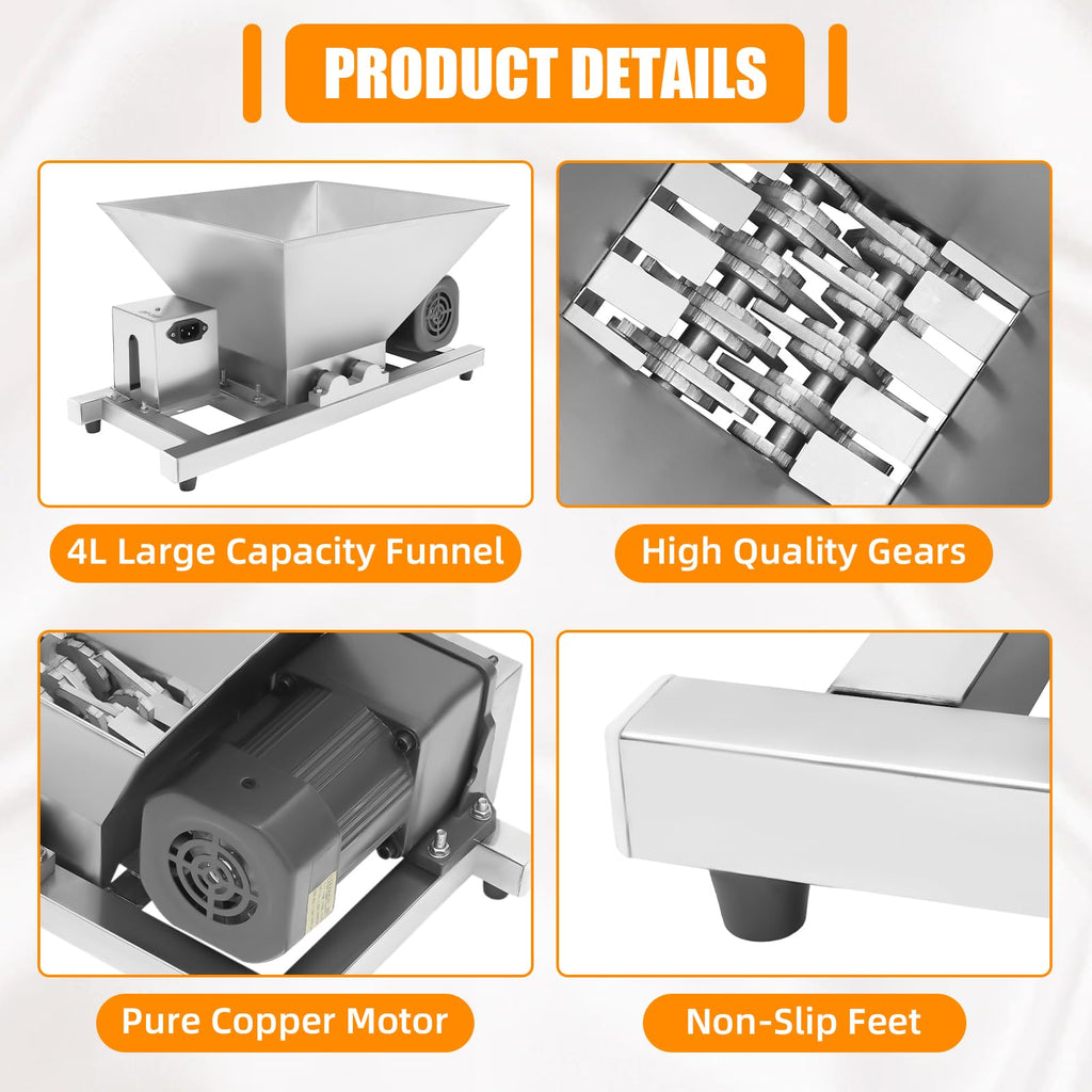 4L Stainless Steel Electric Fruit Crusher U30813