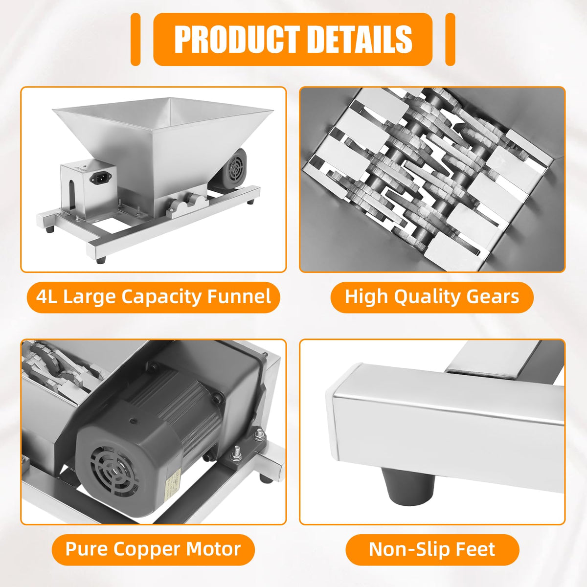 4L Stainless Steel Electric Fruit Crusher U30813