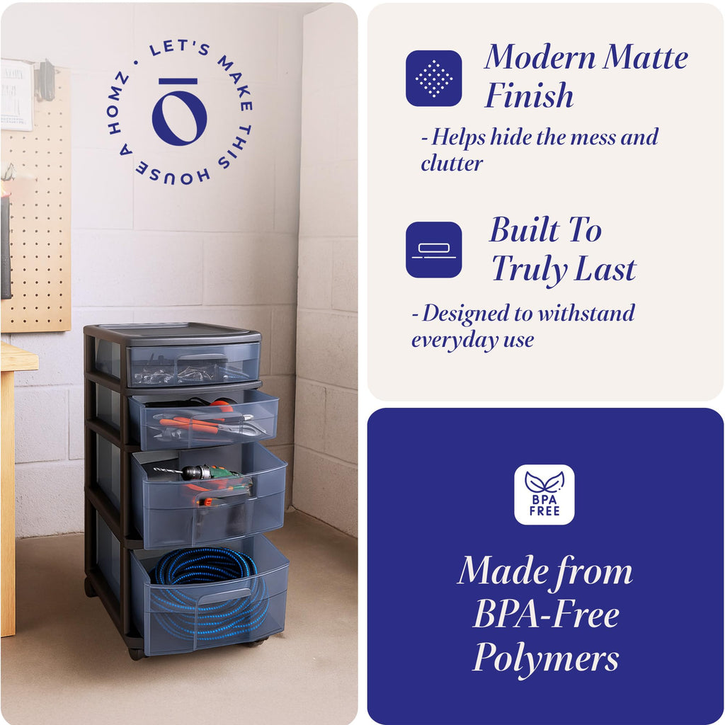 4-Tier Storage Cart with Removable Wheels T150821