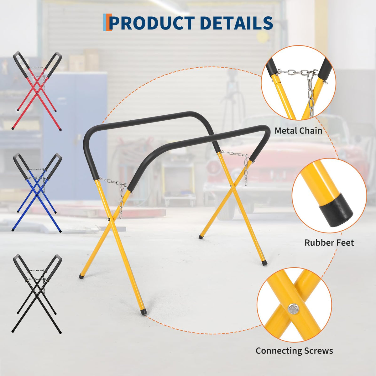 Heavy Duty Folding Work Stand, 500LB Capacity Portable Work Table B1179