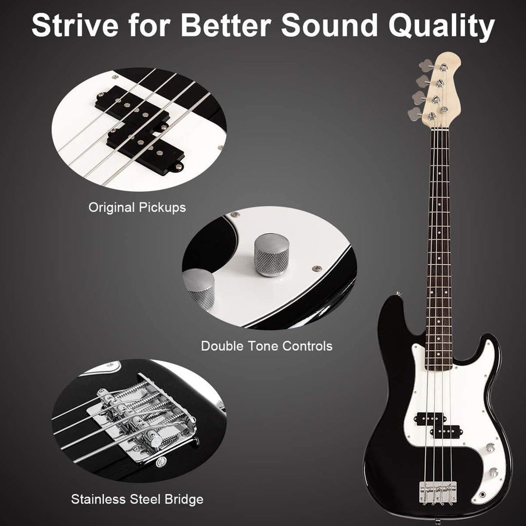 Full Size 4 String Electric Bass Guitar with Bag S87229