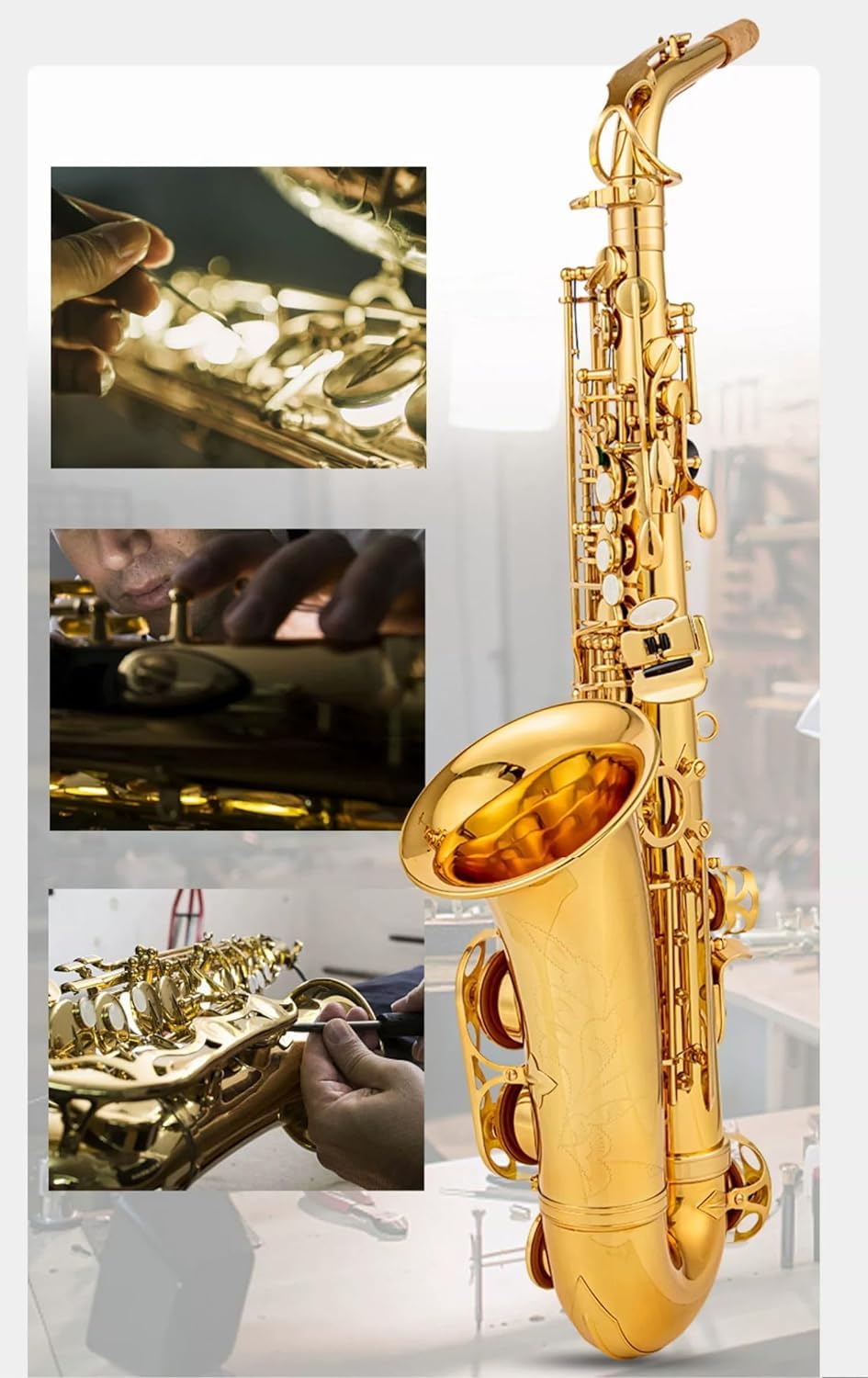 E flat Alto Saxophone with Belt Box, Whistle, Cleaning Suit Y511301