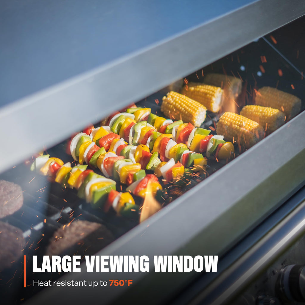 6+1 Burner Propane Gas Grill with Cover and Rotisserie Kit K202